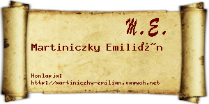 Martiniczky Emilián névjegykártya